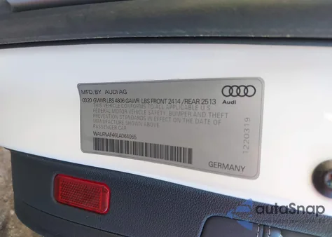 2020 Audi A4 Prestige 45 Tfsi Quattro S Tronic из США, поврежденный, VIN WAUFNAF46LA064065